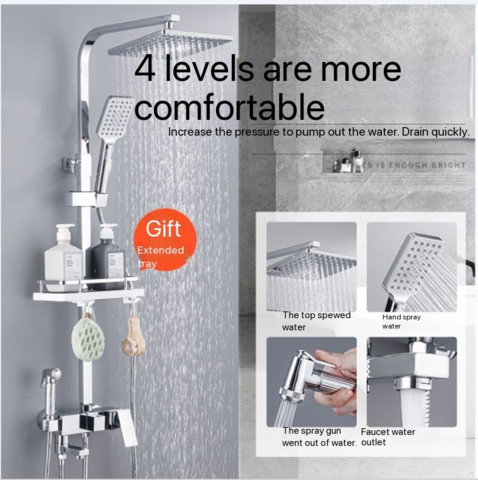 1540627-1 Sanitary Ware ceiling shower set - Silver
