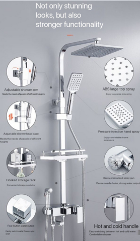 1540627-14 Sanitary Ware ceiling shower set - Silver