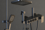1540645 Sanitary Ware ceiling shower set - Steel grey