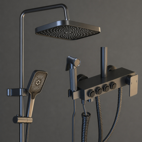 1540646-1 Takduschset Sanitary Ware - Stålgrå