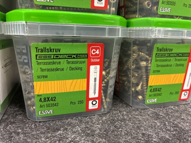 1542529-7 10 st Förpackningar Träskruv & Trallskruv, Essve