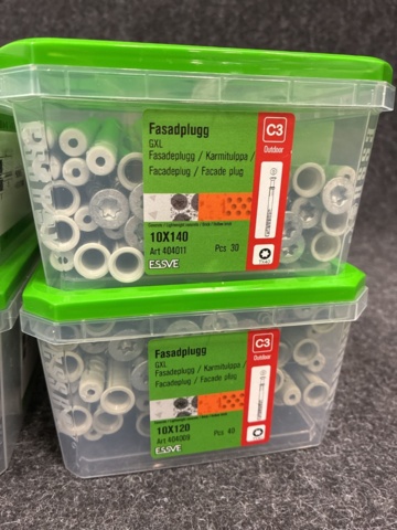 1542533-3 4 st Förpackningar Fasadplugg, Essve