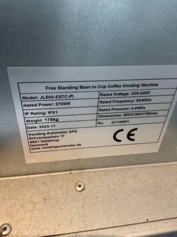 1473431-12 Kaffemaskin - Jetinno JL 500 Es7c-PI -2023
