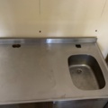 1500087-4 Rostfri Arbetsbänk med vask och skjutdörrar