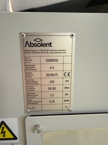 1278821-6 Oljedimavskiljare med A-Control – Absolent A5