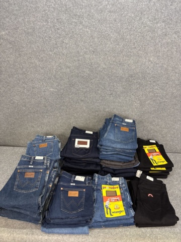 1542690-41 Stort jeansparti – LEE, Wrangler, Nudie Jeans, Superdry m.fl. | 140+ nya plagg med etikett