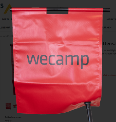1529614-1 Spillvattensäckar, 3 st - WeCamp, 25 liter, röd
