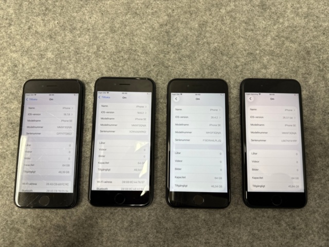 1535496-9 Mobiltelefoner 4 st - Apple iPhone SE (3:e generationen)