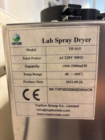 1535575-9 Laboratorie spraytork på hjul - Toption TP-S15 -2022