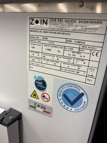 1541759-12 Refrigerated display counter, Zoin Banco Porthos 300 Ventilato