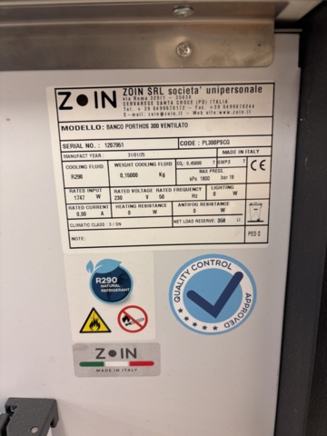 1541760-16 Refrigerated display counter, Zoin Banco Porthos 300 Ventilato