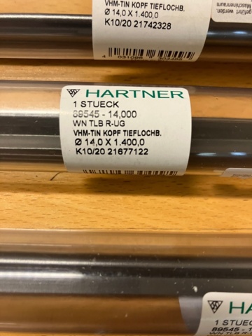 1475337-6 Collection of deep hole drills – Hartner
