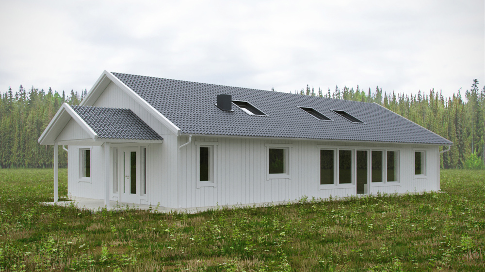1543229-1 Frame for single-storey villa of about 132 m²