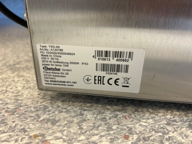 1535611-4 Convection oven - Bartscher YXD-4A -2020