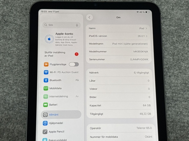 1511324-2 iPad mini (6th Gen) MK893KN/A - 64GB