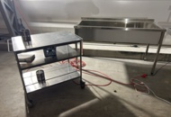 1504275 Rullbänk och ho i rostfritt stål