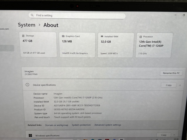1511329-5 Lenovo ThinkPad X1 Carbon G10 - 32GB / 512GB