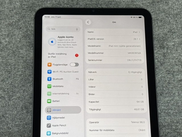 1511330-2 iPad mini (6th Gen) MK893KN/A - 64GB