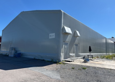 Tälthall - ca 20 x 45 x 6 m