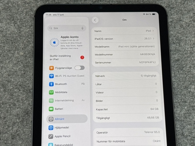 1511333-2 iPad mini (6th Gen) MK893KN/A - 64GB