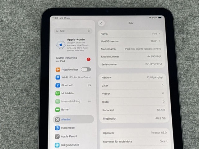 1511334-2 iPad mini (6th Gen) MK893KN/A - 64GB