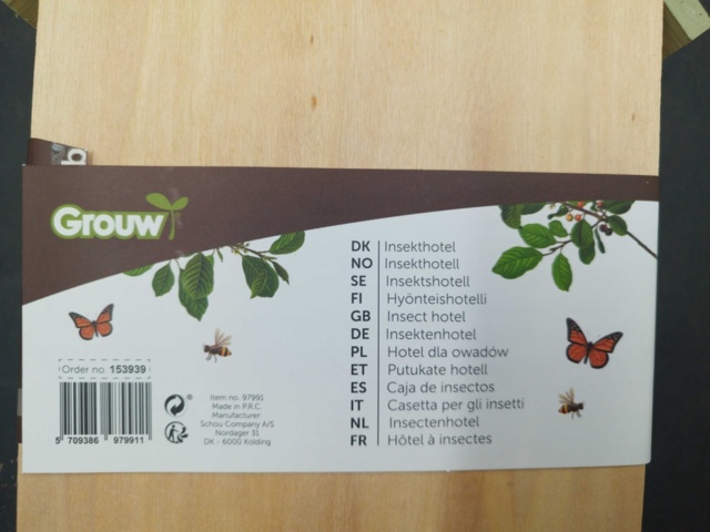 1537183-4 Insektshotell, 5 st - Grouw, 30 x 20 cm
