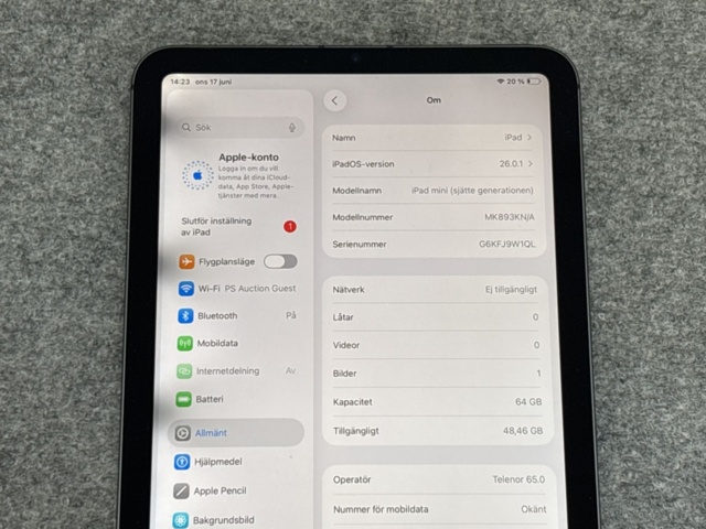1511335-3 iPad mini (6th Gen) MK893KN/A - 64GB