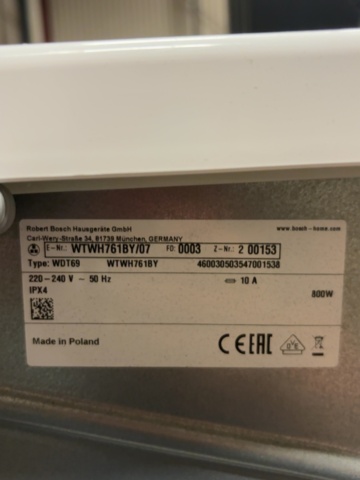 1373211-4 Torktumlare - Bosch WTYH761BY/07