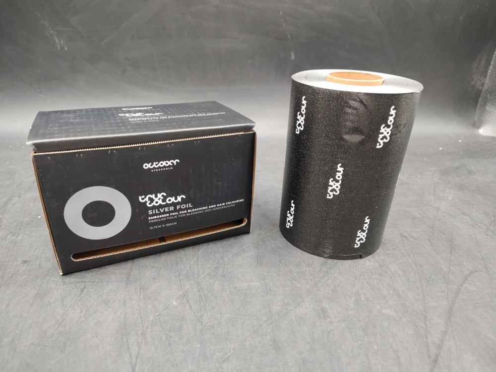 1543697-1 Hair coloring foil 9 pcs - October Stockholm, Silver Foil 12 cm x 100 m