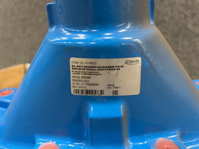1476740-16 2 pcs Wedge gate valves Hawle 4200, Smooth end 200 P