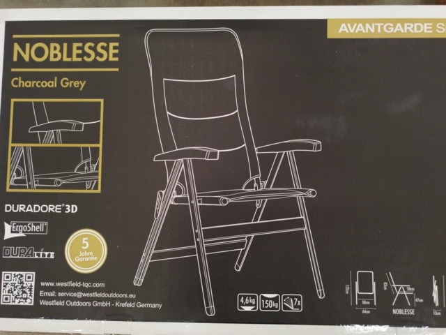 1537195-2 Campingstol - Westfield Noblesse,  Charcoal Grey