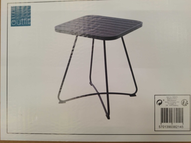 1537198-3 Cafébord - Outfit, 58 x 58 x 70, svart