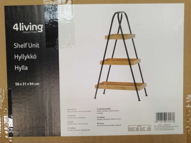1537206-3 Hylla - 4Living, bambu och metall, 56 x 31 x 94 cm