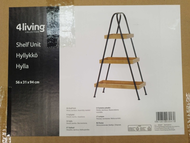 1537207-2 Hylla - 4Living, bambu och metall, 56 x 31 x 94 cm