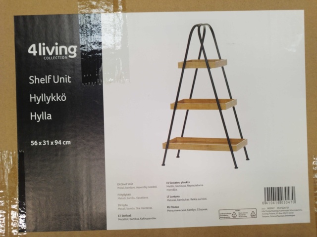 1537208-2 Hylla - 4Living, bambu och metall, 56 x 31 x 94 cm