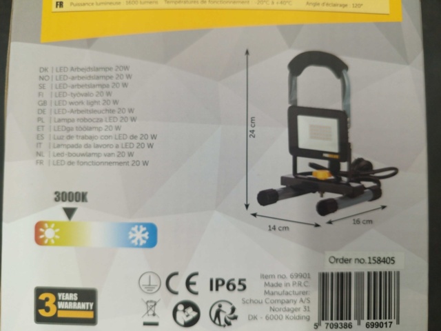 1544440-5 Arbetslampa LED 20W - ProBuilder, IP65, 1600 lm
