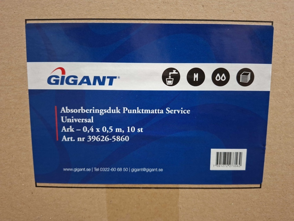 1543991-2 10 st Absorberingsdukar Gigant Punktmatta Service Universal 0.4x0.5m