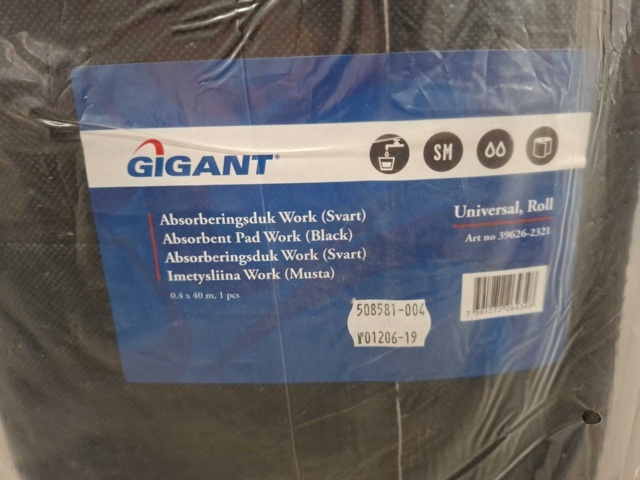 1544036-3 Absorberingsduk Gigant Work Svart 0.4x40m