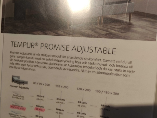 1400753-11 Dubbelsäng, lampor, m.m. - Tempur Promise adjustable 2x90 cm