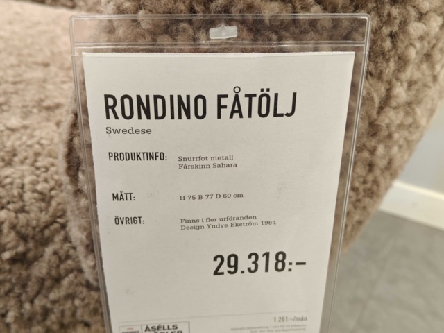 1400772-6 Fåtölj - Swedese Rondino Yngve Ekström