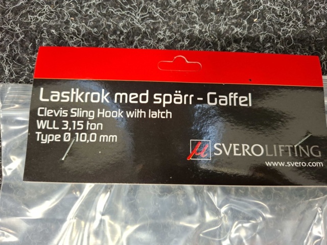 1545576-3 16 st Lastkrokar SveroLifting med spärr 3.15T, 10mm