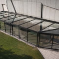 1539958-1 Oanvänt pergolasystem SOLID 285 m² – motordrivna glaspartier och isolerad takduk