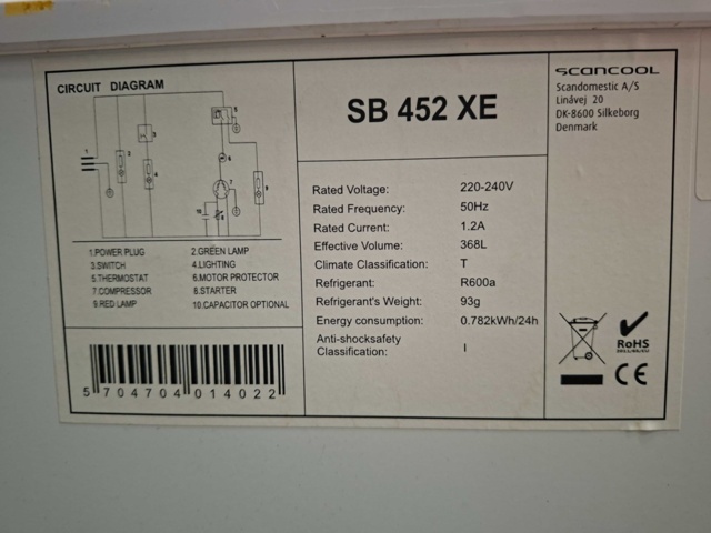 1528342-14 Freezer box, Scancool SB452XE