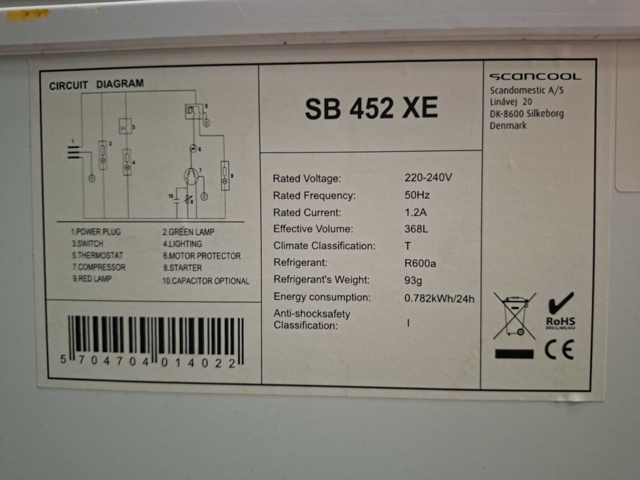 1528342-15 Freezer box, Scancool SB452XE