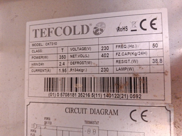1528343-12 Refrigerated counter, Tefcold CK7310