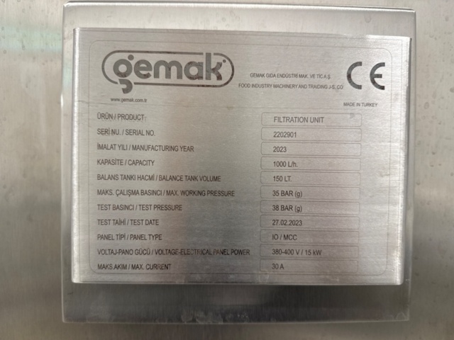 1529443-11 Processanläggning för vätskebehandling - Gemak Filtration Unit -2023