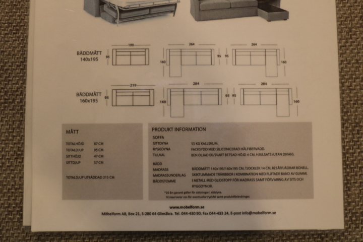 1515080-4 Bäddsoffa - Möbelform Björkö