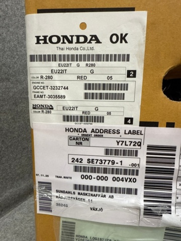 1535482-7 Elverk- Honda inverter EU22i (Ny i förpackning)
