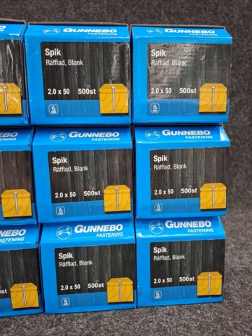 1546565-3 6000 st Spik räfflad blank 2.0x50mm, Gunnebo