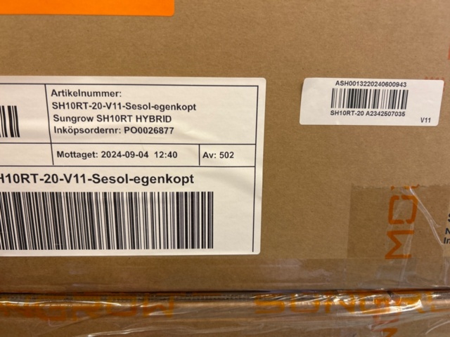 1436408-4 Växelriktare Sungrow SH10RT-20, 3 st